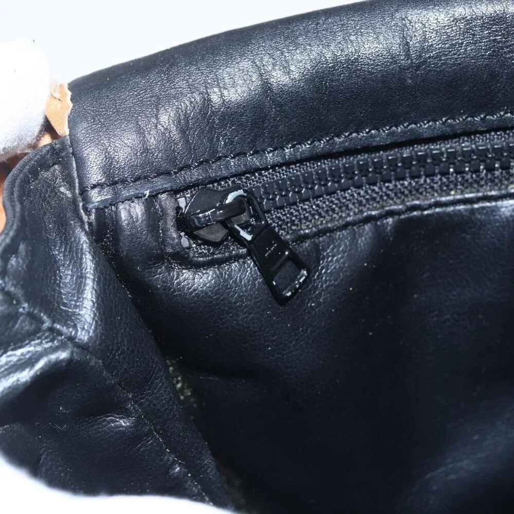 Authentic CELINE Shoulder Bag Leather Black Gold - Picture 8 of 16